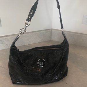 Black Patent leather Coach shoulder bag